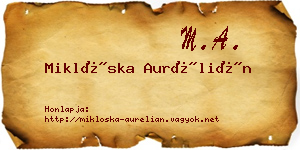 Miklóska Aurélián névjegykártya